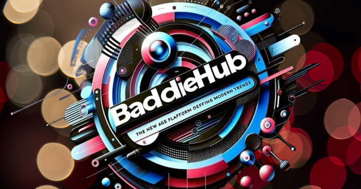 Illustration of a vibrant hub symbolizing entertainment and empowerment - Baddiehub"Description: 